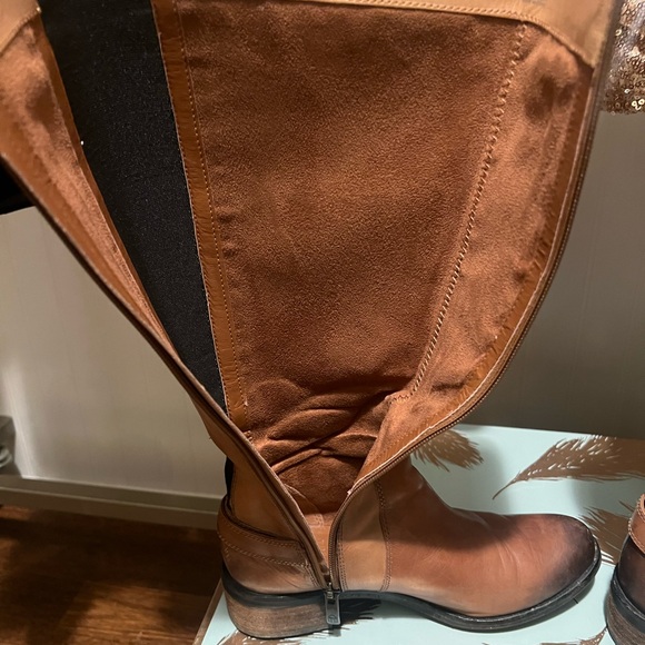 Vince Camuto Brown Leather Riding Boots - Picture 7 of 9